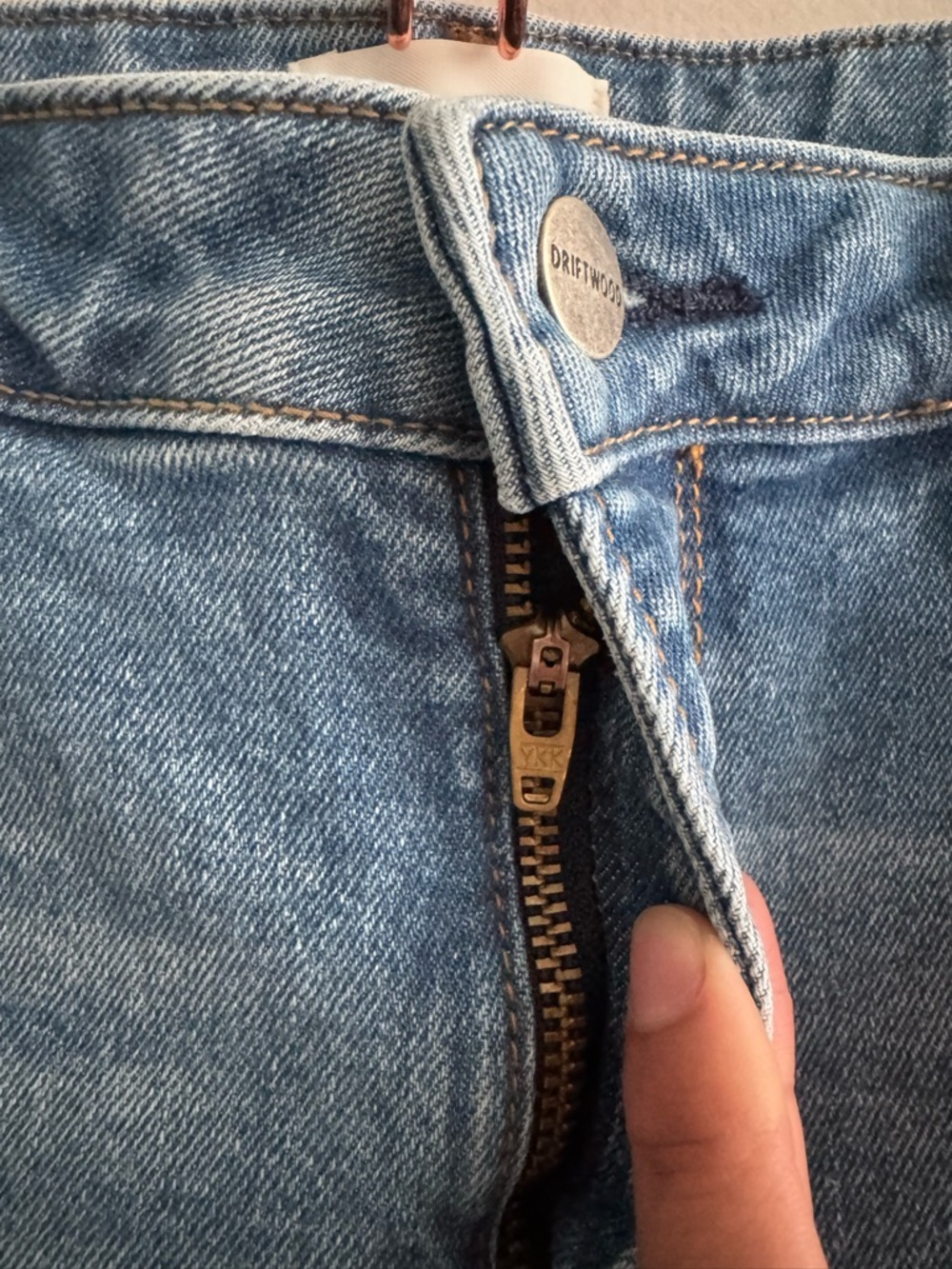 DRIFTWOOD Blue Boot Cut Jeans with Pink & Gold Floral Embroidery - Picture 4 of 13
